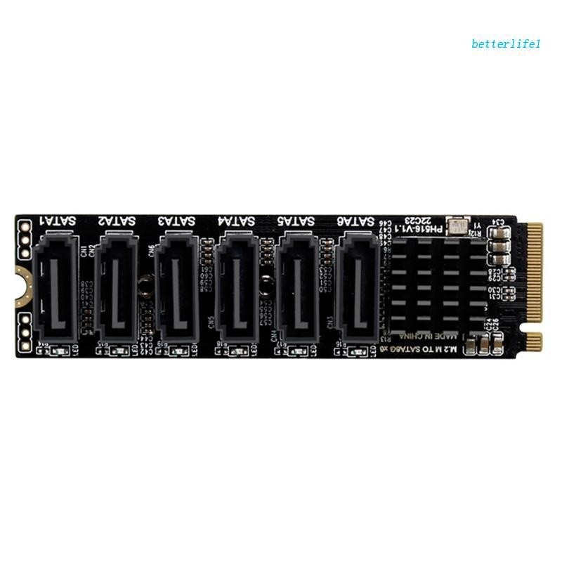 ♞,♘Btm 6 端口用於 M.2 PCIE 轉接卡 M2 NVME 到 Sata3.0 擴展卡 ASM1166 6G