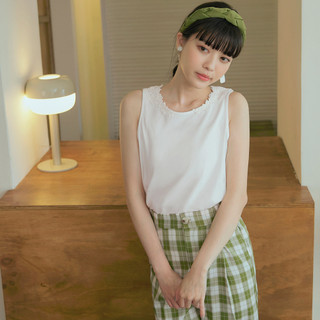 OB嚴選 純棉蕾絲花邊側開衩背心 《AB19332》日系/現貨/女裝