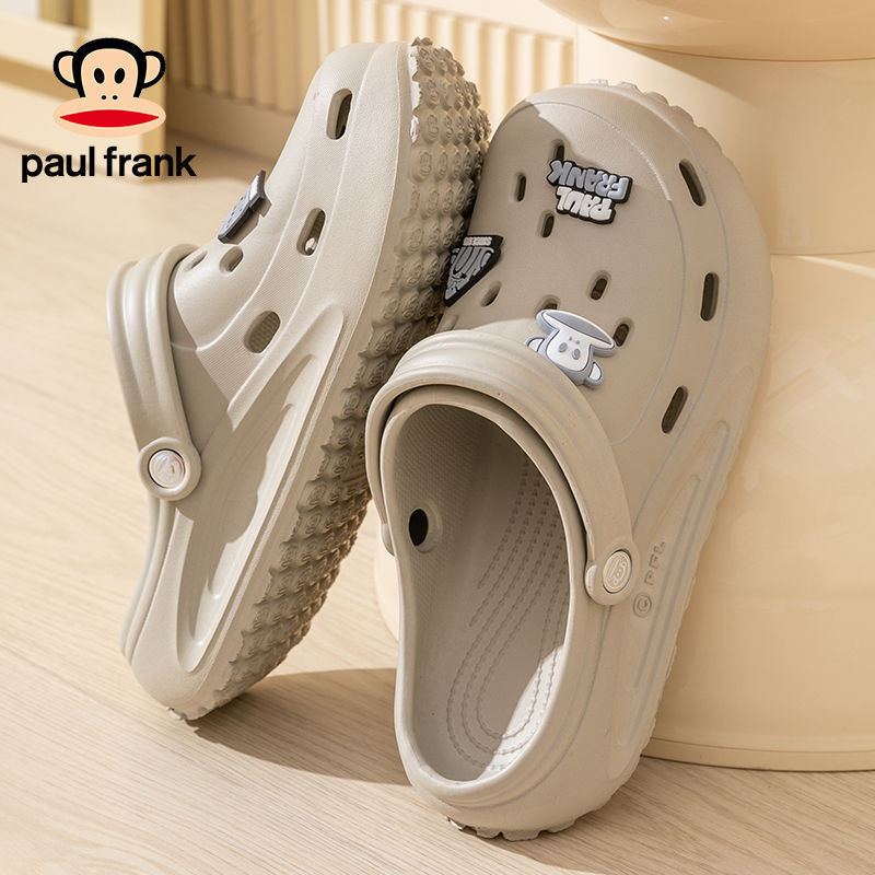 【清涼一夏】 Paul Frank/大嘴猴洞洞鞋男女夏季高顏值時尚兩穿沙灘包頭涼拖鞋