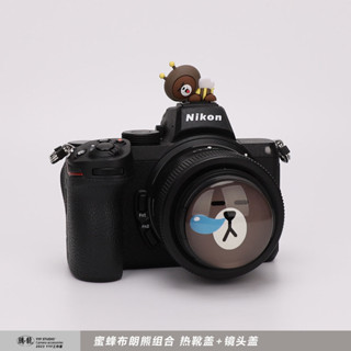 【相機配件】 蜜蜂熊相機卡通鏡頭蓋熱靴M50痰盂49mm適用索尼富士尼康Z佳能R50