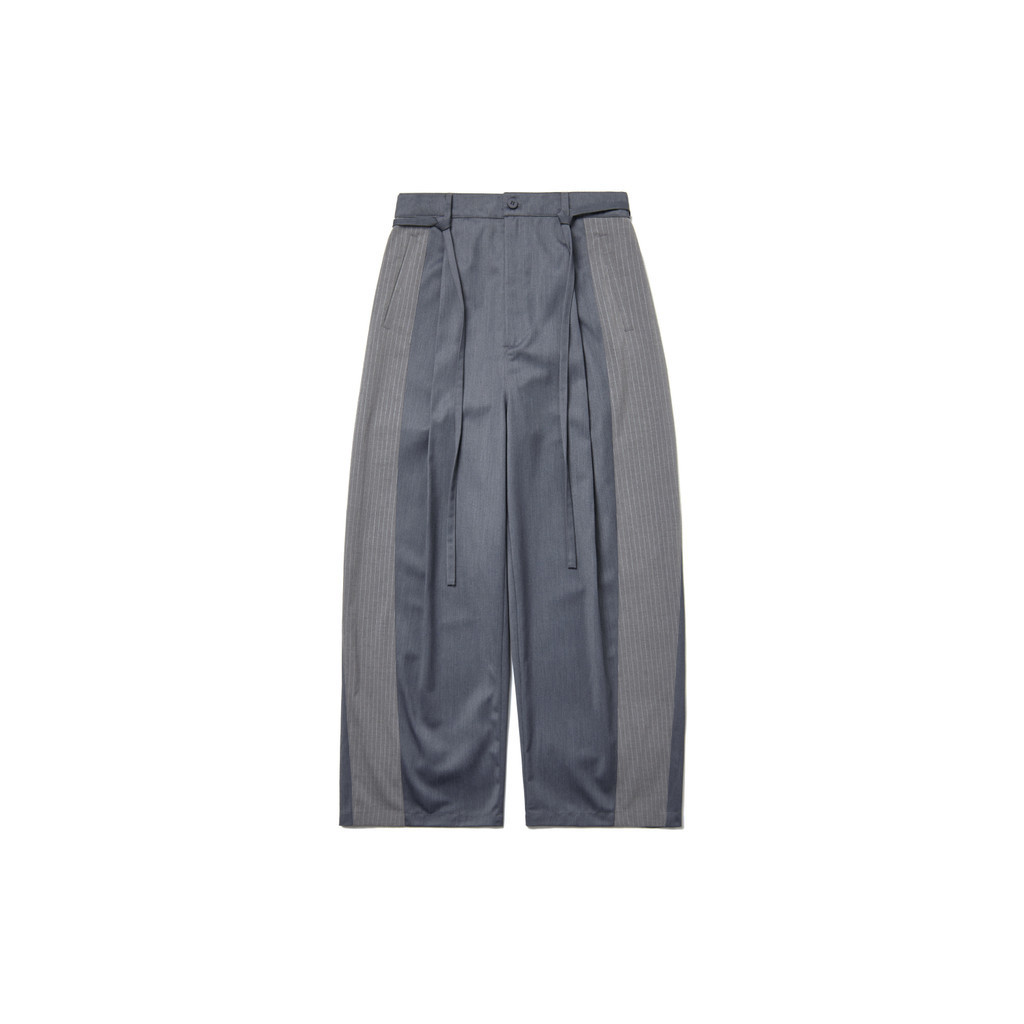 [FLOMMARKET]MELSIGN April Stripe Splicing Trousers 拼色 條紋長褲 灰
