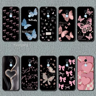 REDMI 適用於紅米 Note 5 Note 5 Plus 手機殼粉色蝴蝶 TPU 後蓋