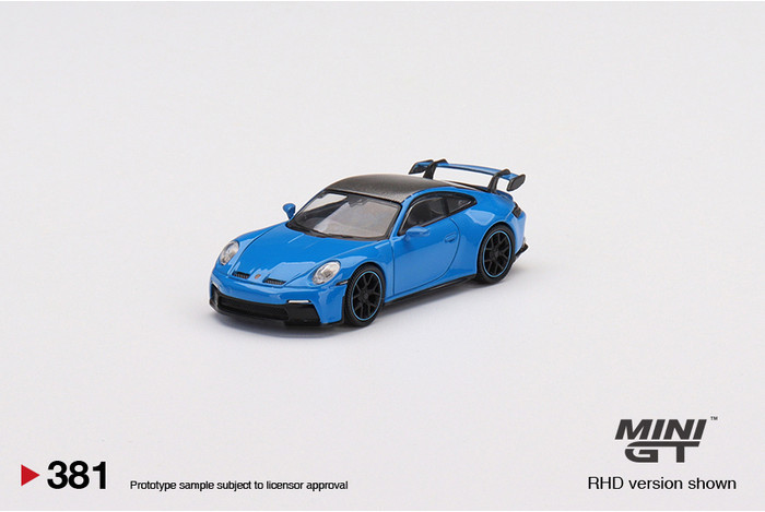 MINIGT 1:64 保時捷Porsche 911 (992) GT3 藍色合金汽車模型381