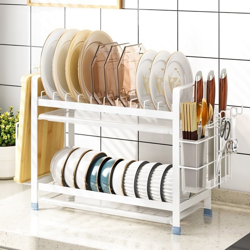 碗盘收纳架 厨房置物架 窄小型窗台碗碟沥水架 多功能碗筷收纳盒碗柜