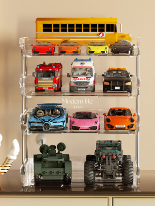 ♡modern life.、 兒童玩具車收納架適用風火輪多美卡小汽車置物架多層透明收納神器