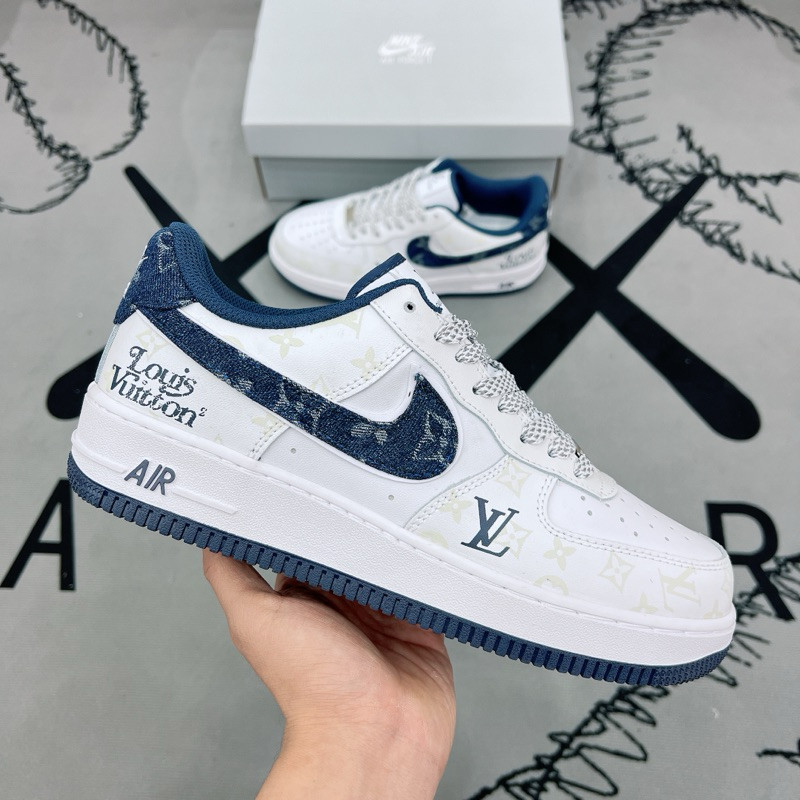 Af1 LV blue Super HOT皮運動鞋(整盒+襪子)