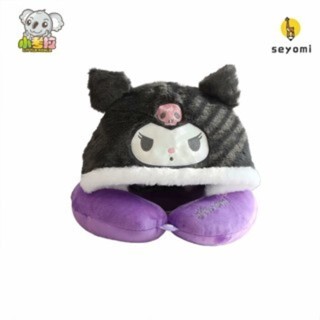 【小考拉母嬰用品】 可愛卡通美樂蒂庫洛米u型枕連帽靠枕坐車旅行飛機睡覺神器護頸枕