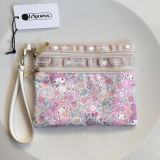 日本美樂蒂melody手帶包兩個拉鍊化妝包零錢包手機包