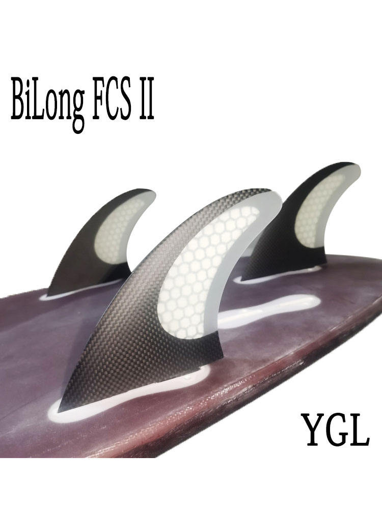 BiLong FCS 2代YG L衝浪板尾鰭三片裝玻璃纖維碳纖維尾舵三片裝