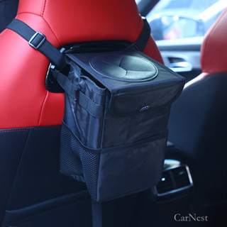 【CarNest】可折疊椅背收納桶 汽車防水掛式垃圾桶 牛津布儲物袋 大號30cm+小號23.5cm 車用多功能置物架
