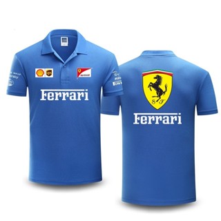全新 F1 Racing Ferrari Team F1 Polo 衫男女通用夏季短袖 Polo 衫