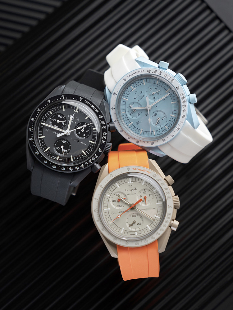 【原裝正品錶帶】 代用Omega swatch氟橡膠錶帶弧形20MM斯沃琪聯名歐米茄超霸男女款