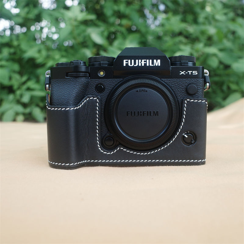cam-in 富士XT5保護套XS20真皮相機包X-T5底座fuji半套手工皮套