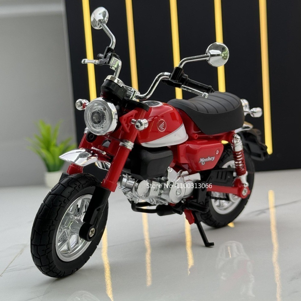 HONDA 1/12合金本田猴子摩托車仿真壓鑄模型玩具前後輪懸掛車兒童生日