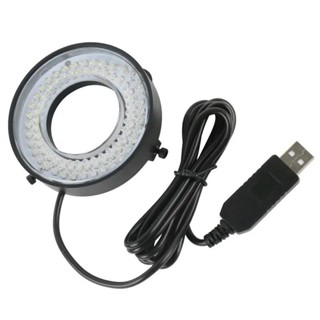 ♞,♘可調節 USB 72 144 LED 環形燈顯微鏡相機照明燈工作直徑 64mm 用於工業 C 介面變焦鏡頭