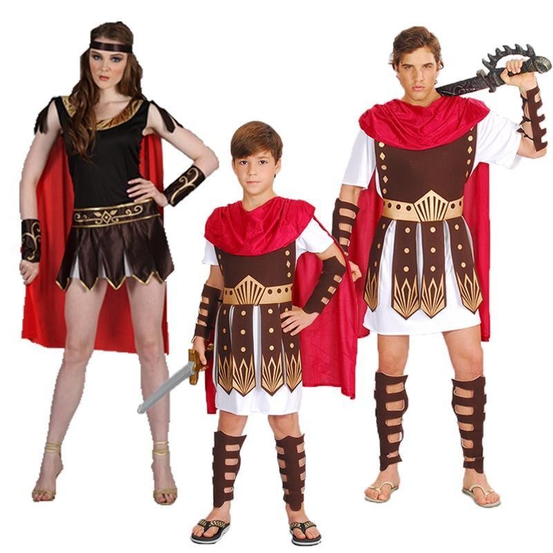 萬聖節成人女cosplay古羅馬斯巴達戰士衣服 兒童男中世紀騎士服裝