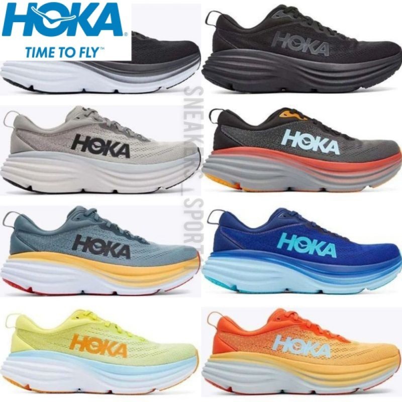 {準備發貨} Hoka one 運動鞋 one Bondi 8 全黑跑鞋馬拉松輕便跑鞋