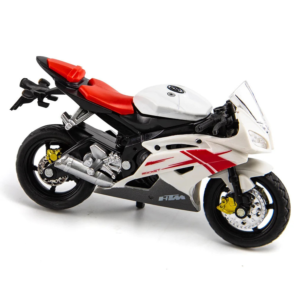 山葉 1:18雅馬哈r6摩托車高仿真壓鑄金屬合金模型車收藏兒童玩具禮物m21