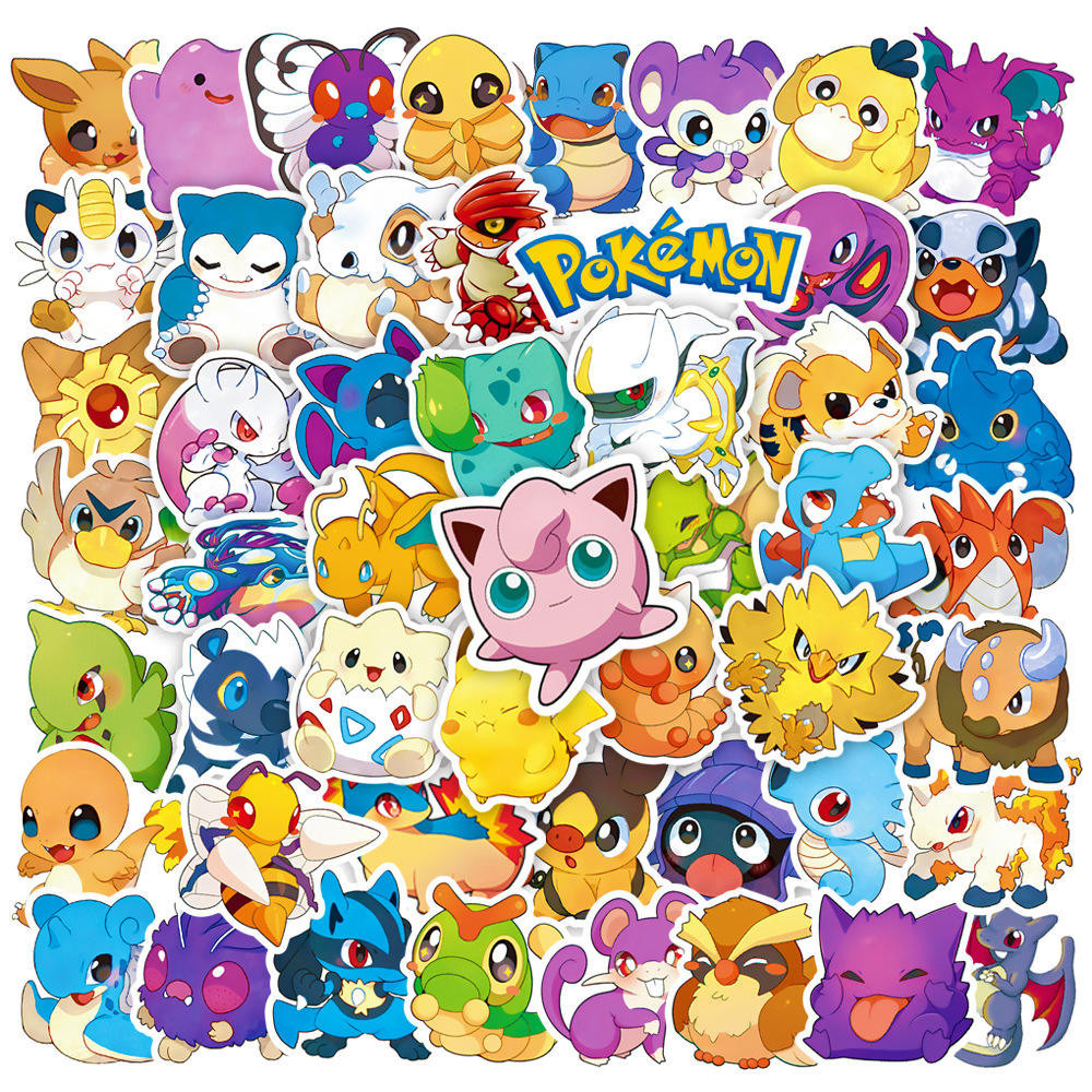 50張神奇寶貝寵物小精靈寶可夢pokemon卡通動畫貼紙水杯裝飾