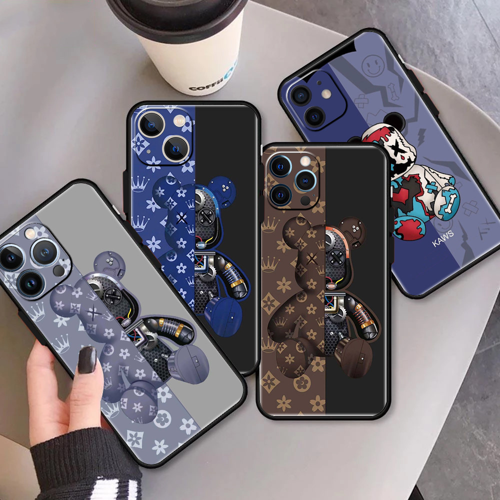 Art Kaws X Bearbrick 超薄矽膠軟套相機保護手機殼蘋果 iPhone X XS XR XS 11 12