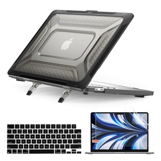 ♞,♘,♙新款支架外殼適用於MacBook M3 M2 M1 Pro Air 13 14 15 16英寸防震足球紋理保護