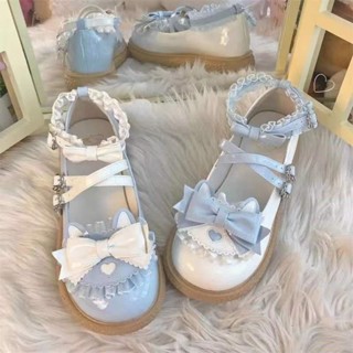 【To chinese 現貨速發】 大頭娃娃鞋鴛鴦款小皮鞋女蘿莉塔鞋jk鞋圓頭平底淺口公主單鞋