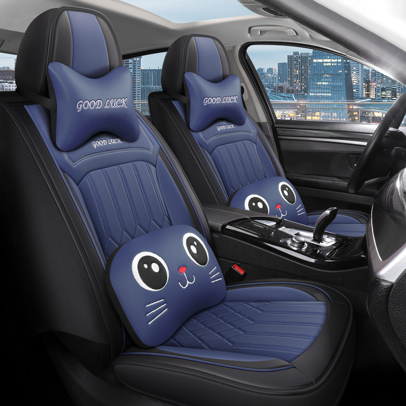 通用型汽車座椅套 PU 皮革全套適用於 E46 HRV GLA Bluebird Nissan Almera Spiri