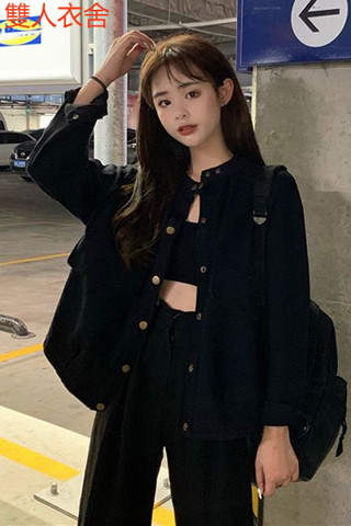 工裝外套女寬鬆2025春裝新款韓版短款風衣休閒百搭學生長袖上衣