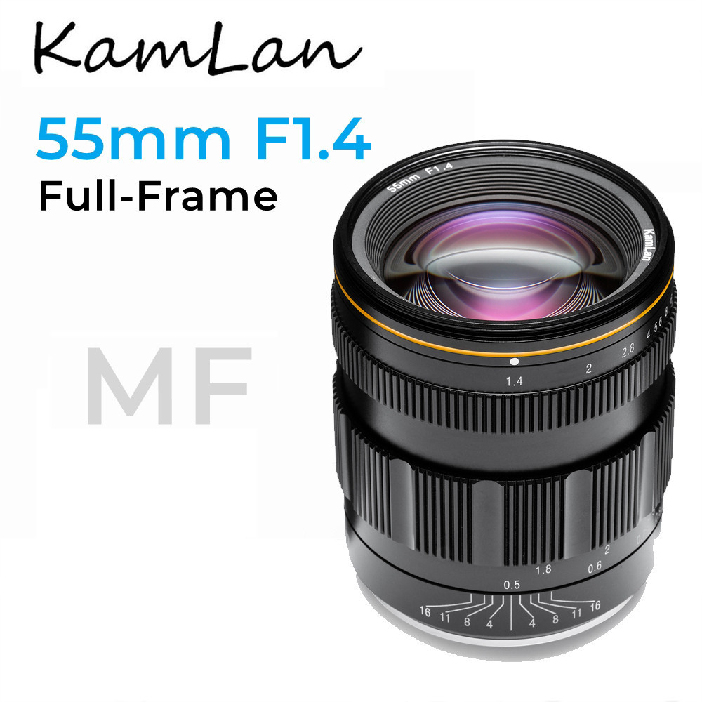 Kamlan 55mm f1.4 全畫幅手動對焦鏡頭適用於索尼 E/尼康 Z/佳能 R 卡口無反光鏡相機
