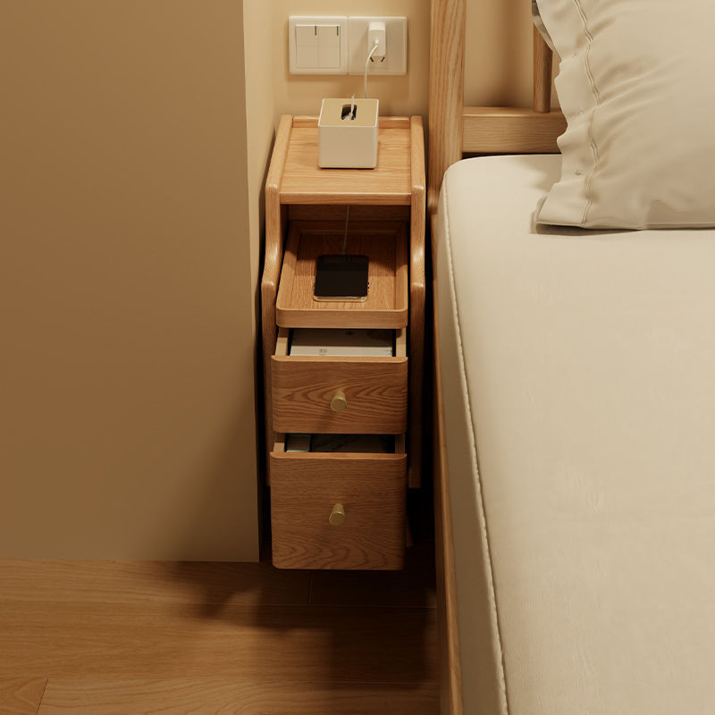 實木床頭櫃超窄床邊櫃床頭櫃小夾縫櫃置物架迷你床頭櫃極窄20cm
