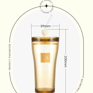 【熱銷】 【精緻包裝】康寧玻璃杯心悅雙飲杯玻璃杯吸管便攜隨行杯子牛奶咖啡杯500ml