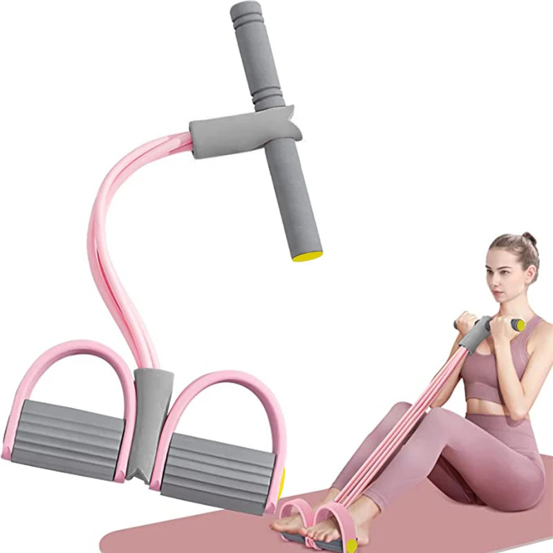 阻力帶 4 管瑜伽踏板拉拔器阻力帶彈性拉繩健身器材,適用於腹部腰部手臂訓練