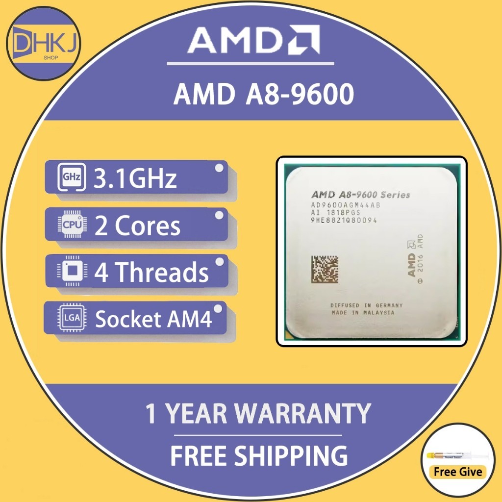 ♞Amd A8 系列 A8-9600 A8 9600 3.1 GHz 65W 四核 CPU 處理器 AD9600AGM4