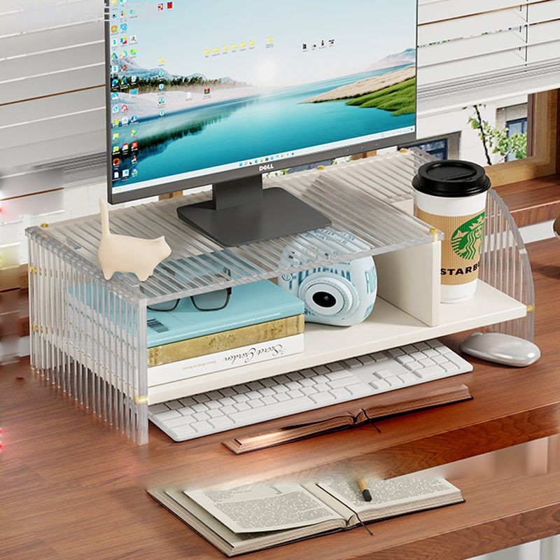 筆記型電腦抬高架辦公室桌面置物架工位收納托架桌面壓克力增高架 -溫馨家居生活館