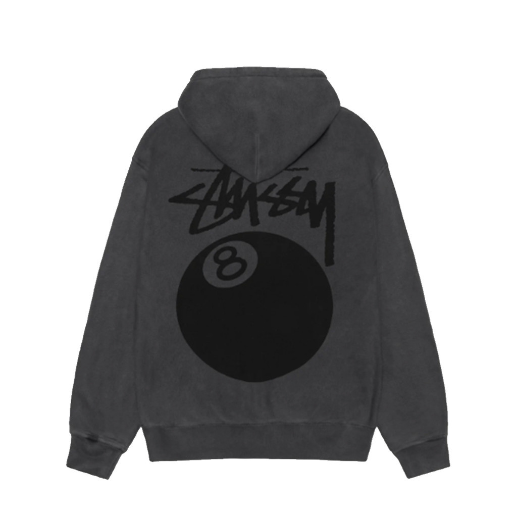 [FLOMMARKET] Stussy 8 Ball Hoodie Pigment Dyed 8號球 帽T 水洗黑