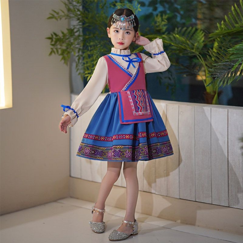 現貨 兒童民族風造型服 兒童洋裝蘿莉塔公主裙幼兒園女童裙子套裝