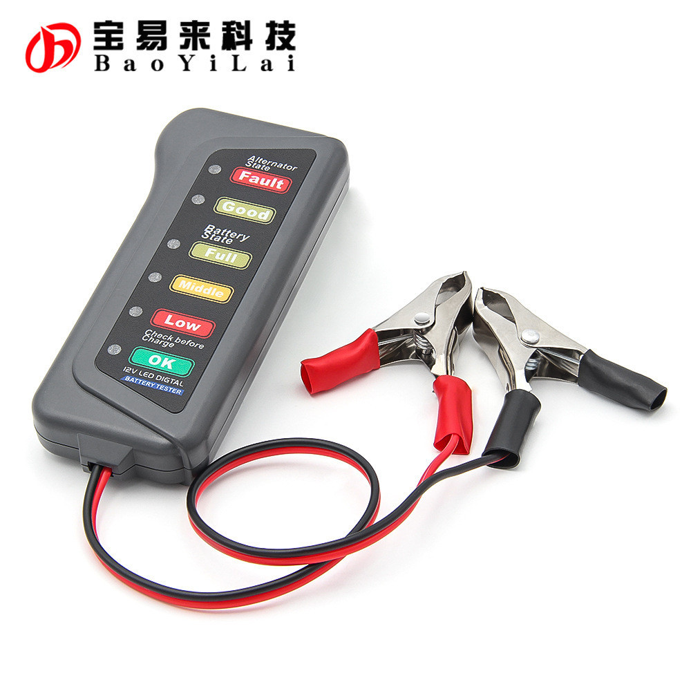 汽車12V電瓶測試儀 battery tester 12伏蓄電池電壓檢測好壞 更換