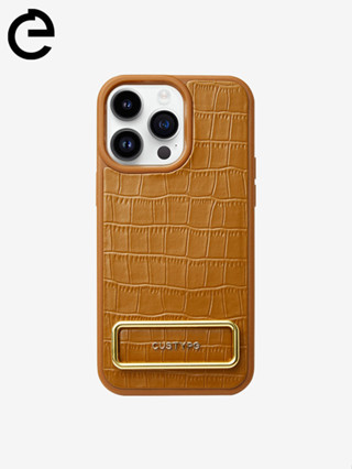 CUSTYPE適用於iphone13手機殼鱷魚紋蘋果方形支架14promax女新款高級輕奢質感14pro少女粉色防摔網紅