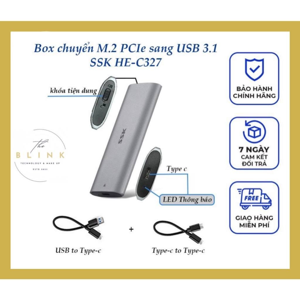 ♞,♘,♙Ssd M.2 NVMe SSD 轉便攜式硬盤 - SSK HE-C327 標準 Type-C 和 USB 3