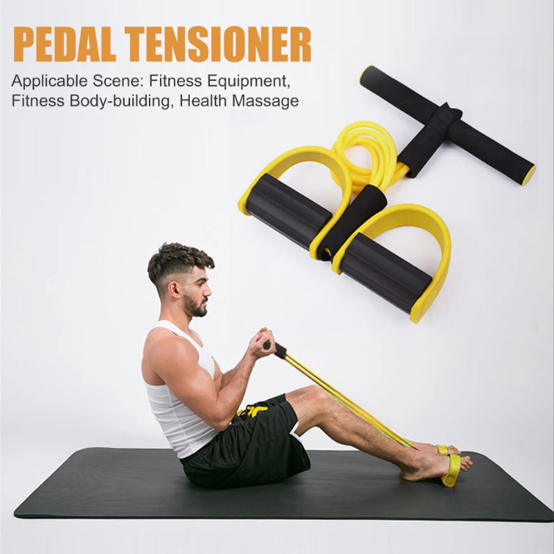 Tpe 拉力器踏板腳踝腹部鍛煉器仰臥起坐拉繩擴張器鬆緊帶家庭健身房運動訓練健身器材