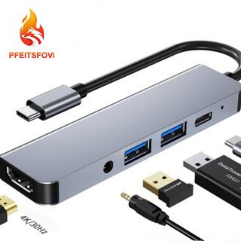♞5合1 type-c轉hdmi+AV+usb*2+pd YG2009 type-c底座