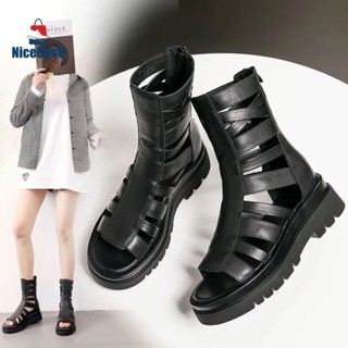 【2024新品】新款羅馬涼鞋 時尚設計感鬆糕厚底女涼鞋 羅馬涼鞋 平底鞋 夏季新款時尚百搭鬆糕厚底涼鞋