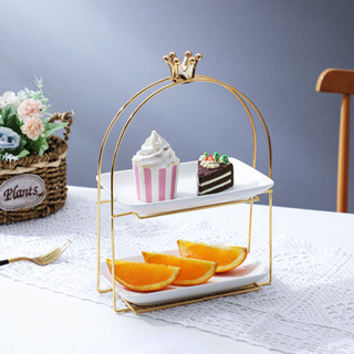 歐式簡約陶瓷多層水果盤下午茶點心架點心蛋糕盤家用婚台