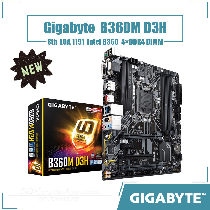 英特爾 技嘉 B360M D3H 主板 LGA 1151 4xDDR4 DIMM 使用 Intel B360 芯片組 M