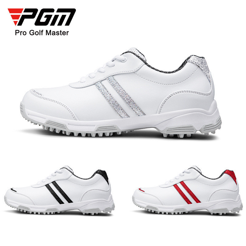 【PGM】高爾夫女士球鞋防側滑運動鞋炫彩亮片防水超纖皮鞋子XZ246 戶外運動