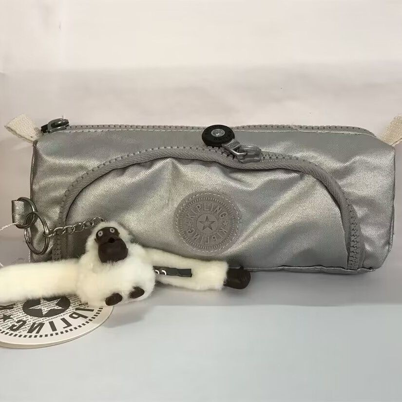 Kipling 織物鉛筆盒、化妝包、零錢包、多功能手拿包、多隔層猴子挂件