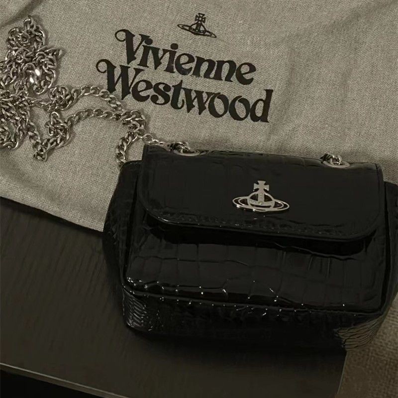 西太後 Vivienne Westwood 小方包 2024新款土星包鱷魚紋鏈條包手機餃子包