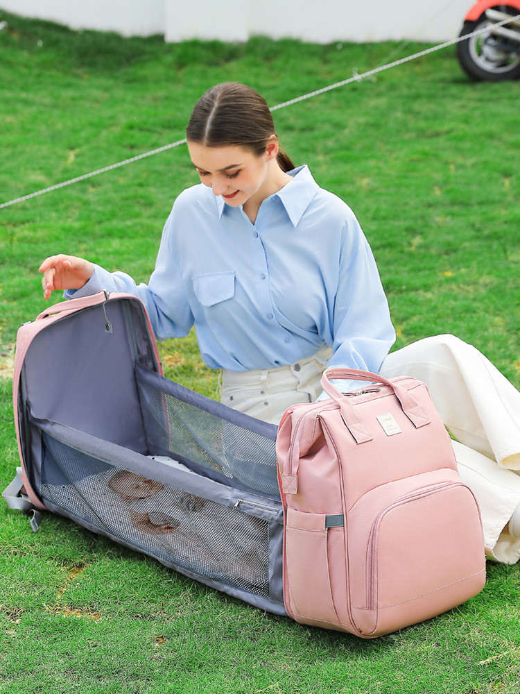 媽咪包母嬰包大容量背包媽媽包輕便嬰兒床嬰兒包外出背包