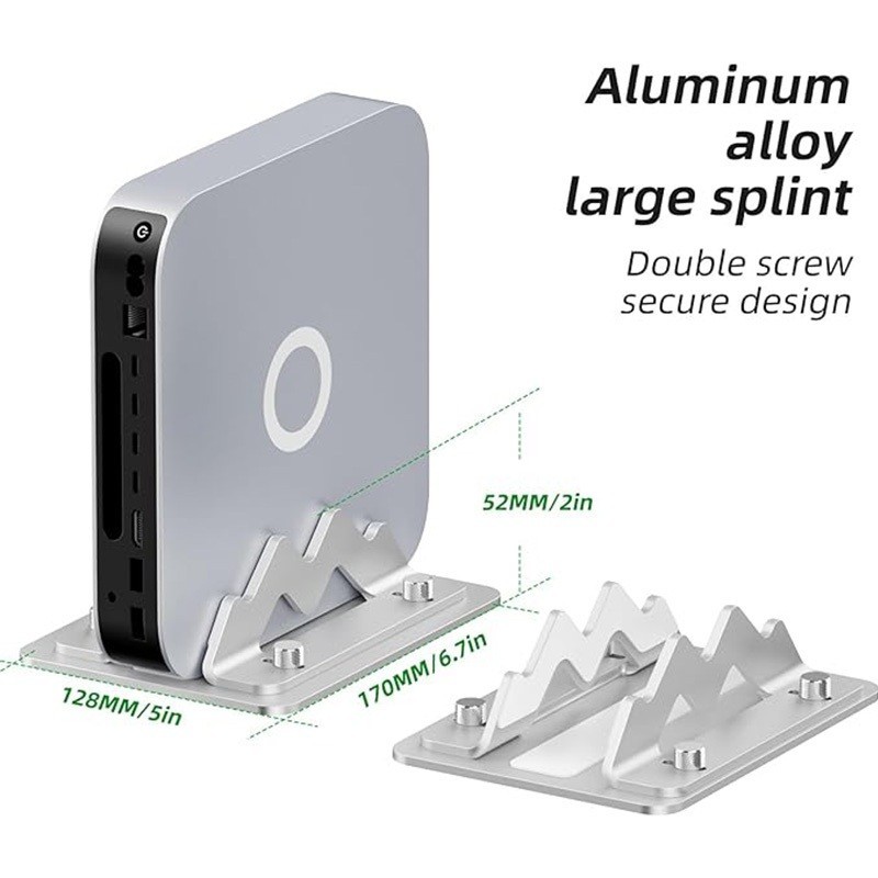 ♞,♘鋁合金Mac Mini立式底座支架台式電腦 Micro PC 鋁製垂直可調節支架底座兼容 MacBook