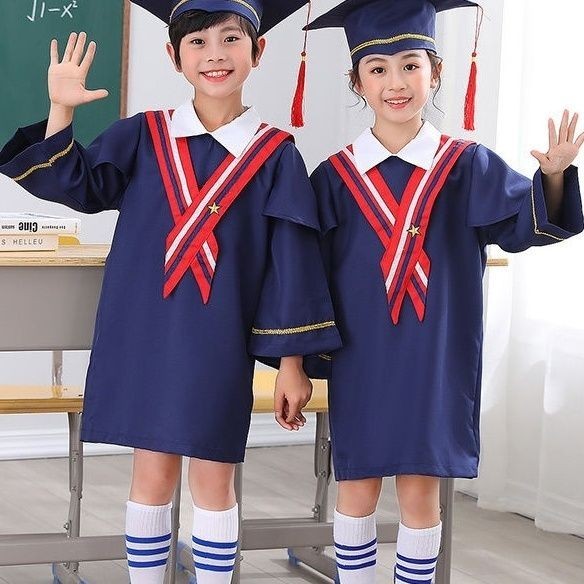 兒童博士服 幼兒園學士服 拍照衣服 畢業袍博士帽 中小學生畢業照服裝